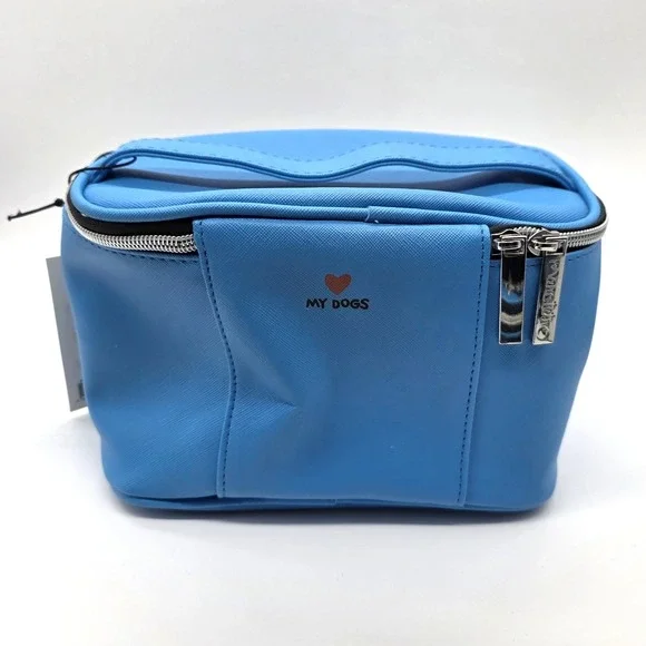 Marc Tatro Dog Print Cosmetic Bag and Wallet Set Cute Puppy Travel Case NWT